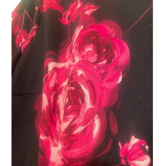 Roz & Ali Black and Pink Floral Dress Size 14P - Picture 3 of 3